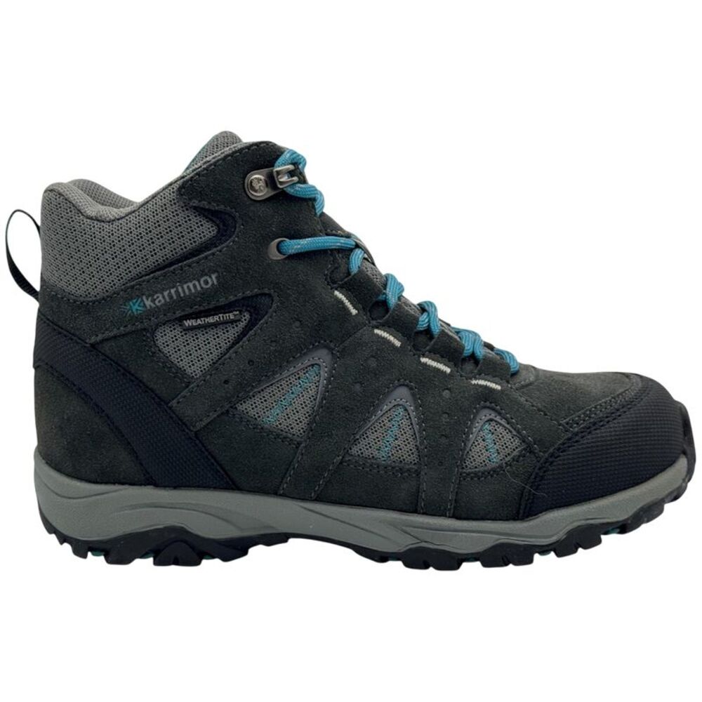 Karrimor Childrens/Kids Mount Leather Walking Shoes / Gray/Teal
